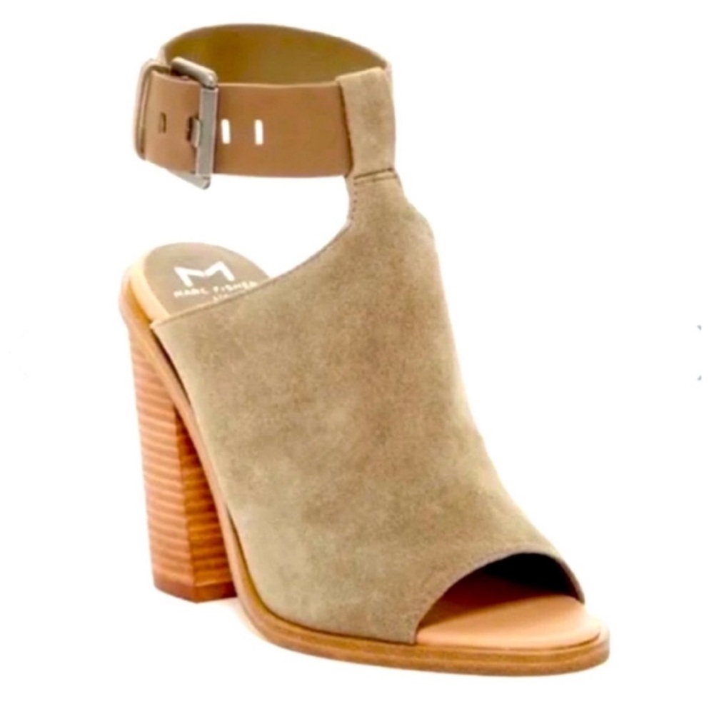 Marc Fisher Vashi Ankle Strap Suede Heeled Bootie 8